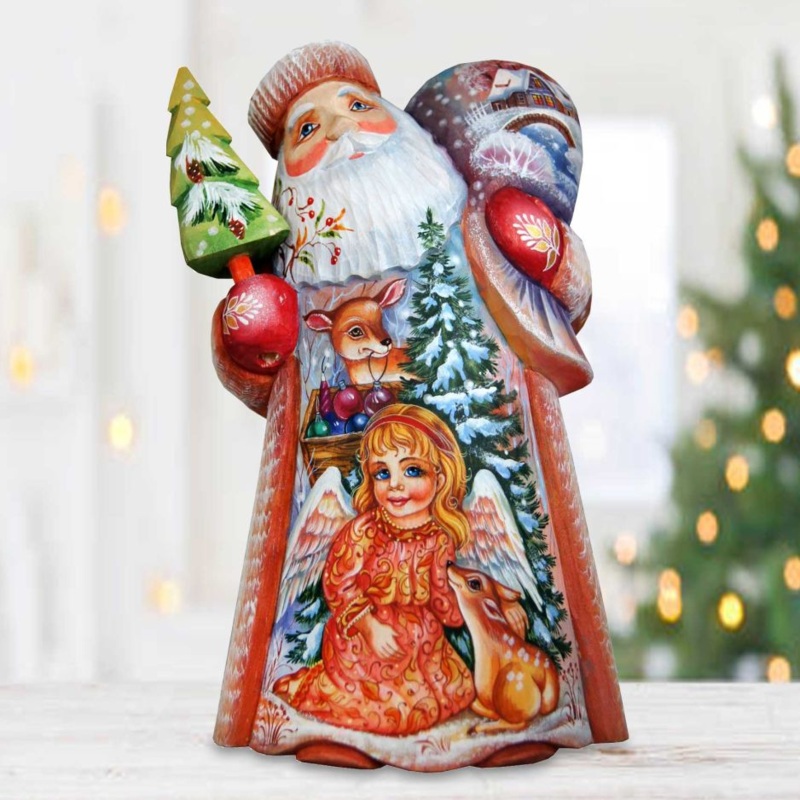 Little Angel Santa Hand-Painted WOODCARVED Masterpiece by G. DeBrekht – Christmas Decor – 241131 – SPECIAL ORDER *** PRE-ORDER – Handmade Just for You! ***