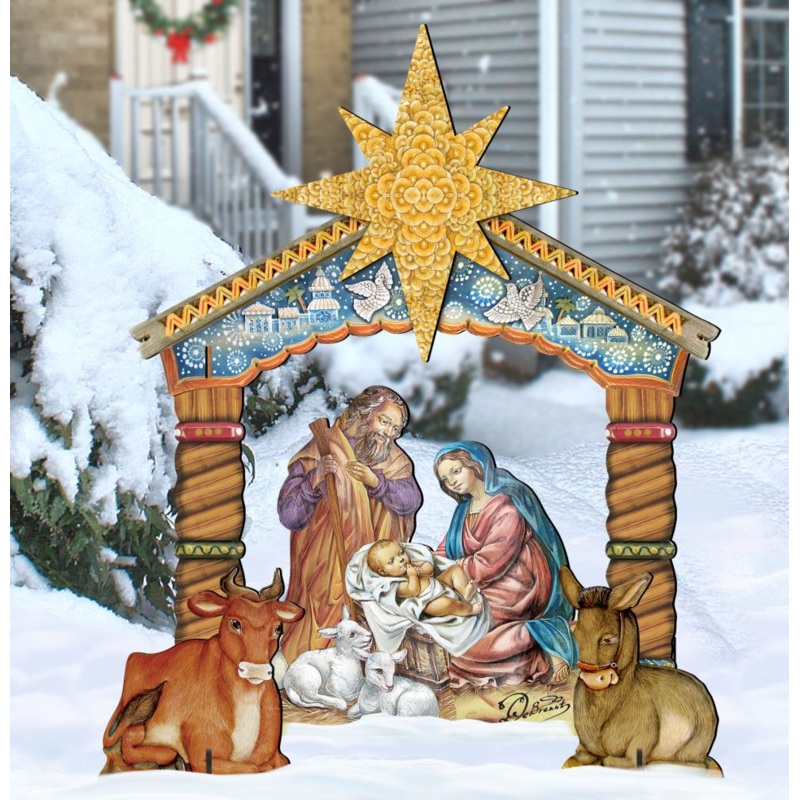 Nativity Holy Family Outdoor Yard Sign by G. DeBrekht – Nativity Holiday Dcor – FS8114030