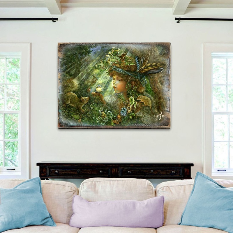 Nature Boy Fantasy Wooden Wall Art by Josephine Wall – Fantasy Decor – 852121-JW