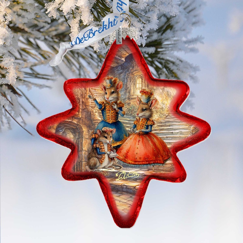 Nutcracker Ballet Scene Star Glass Ornament by G. Debrekht – Christmas Decor – 755-049