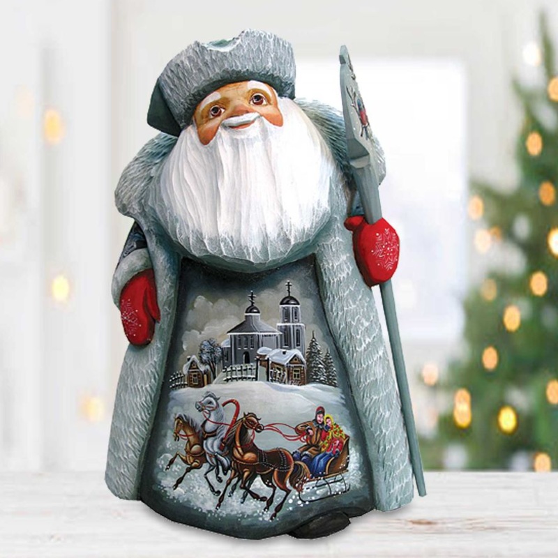 Old World Expedition Santa Hand-Painted WOODCARVED Masterpiece by G. DeBrekht – Christmas Decor – 2821452 *** PRE-ORDER – Handmade Just for You! ***