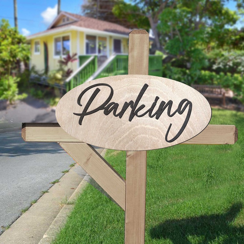 Parking sign, Business sign, Made in the USA sign, Made from wood, Weather resistant – 320327
