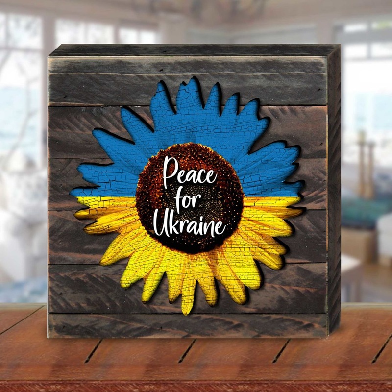 Piece for Ukraine Sunflower Wooden Wall Art – International Decor – 8187125B