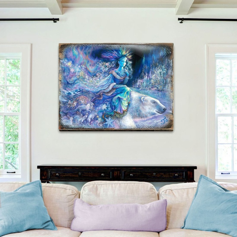 Polar Princess Fantasy Wooden Wall Art by Josephine Wall – Fantasy Decor – 852126-JW