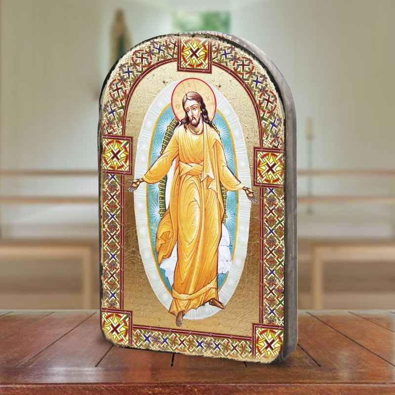 Resurrection Wooden Gold Plated Religious Christian Sacred Icon – Inspirational Icon Decor – 86059