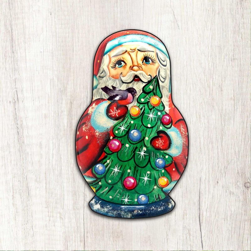 Santa Nesting Doll Christmas Outdoor Decor Large Ornament by G. DeBrekht – Christmas Santa Snowman Decor – 8115060M