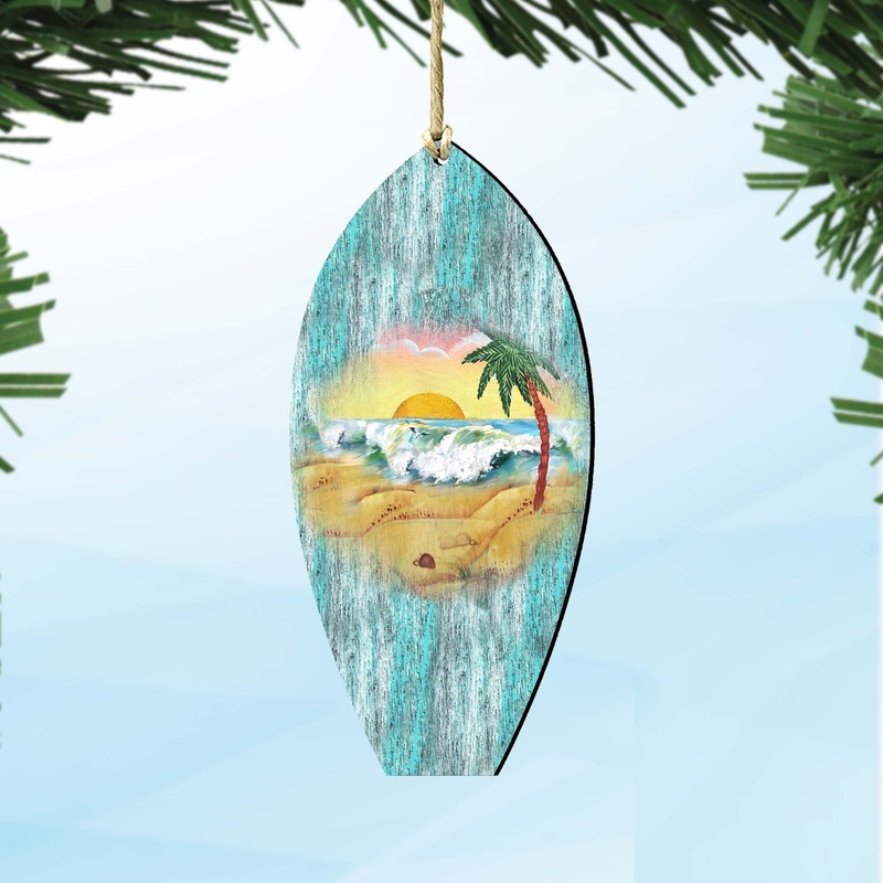 Surfboard Wooden Ornaments by G. DeBrekht – Coastal Holiday Decor – 8198522