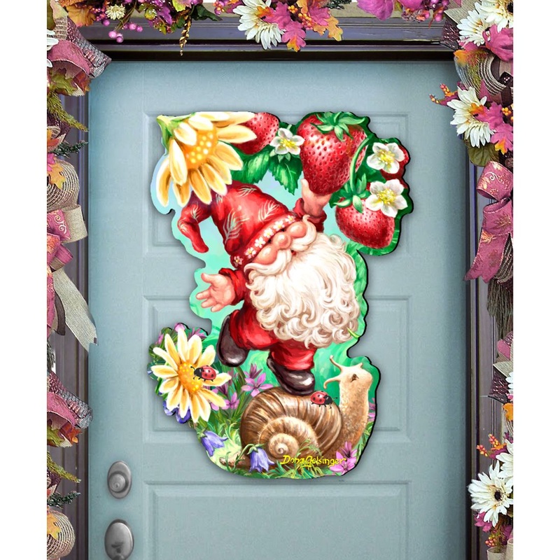 Sweet Summer Gnome Holiday Door Decor by D. Gelsinger – Christmas Decor – 8461062H-DG