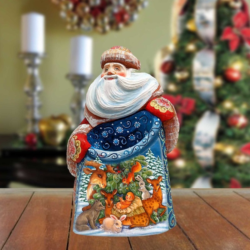 The Forest Animal Whisperer Hand-Painted WOODCARVED Figurine by G. DeBrekht – Christmas Decor – 8203013 *** PRE-ORDER – Handmade Just for You! ***