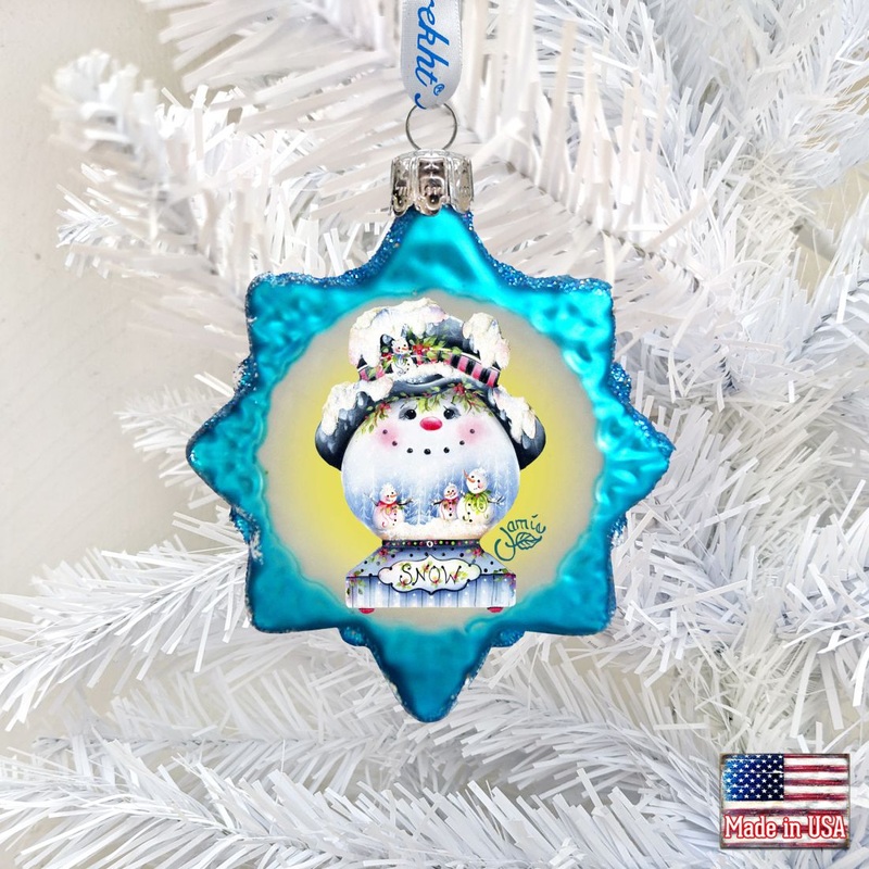 The Sweetest Season Mercury Glass Ornament by Jamie Mills-Price – Christmas Santa Snowman Dcor – 778212-7508