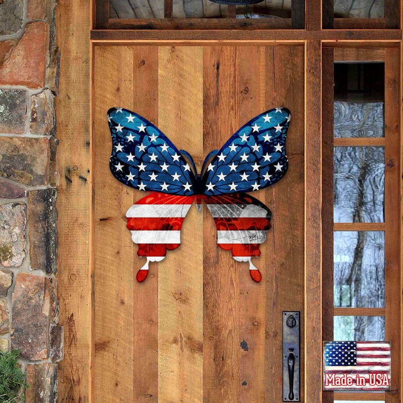USA Butterfly Holiday Door Decor – American Christmas Decor – 8187127H