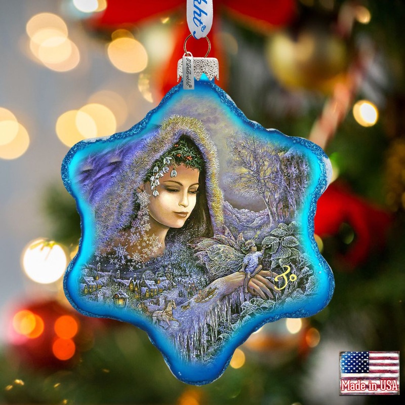 Winter Goddess Glass Ornament by Josephine Wall – Christmas Decor – 754-401-JW