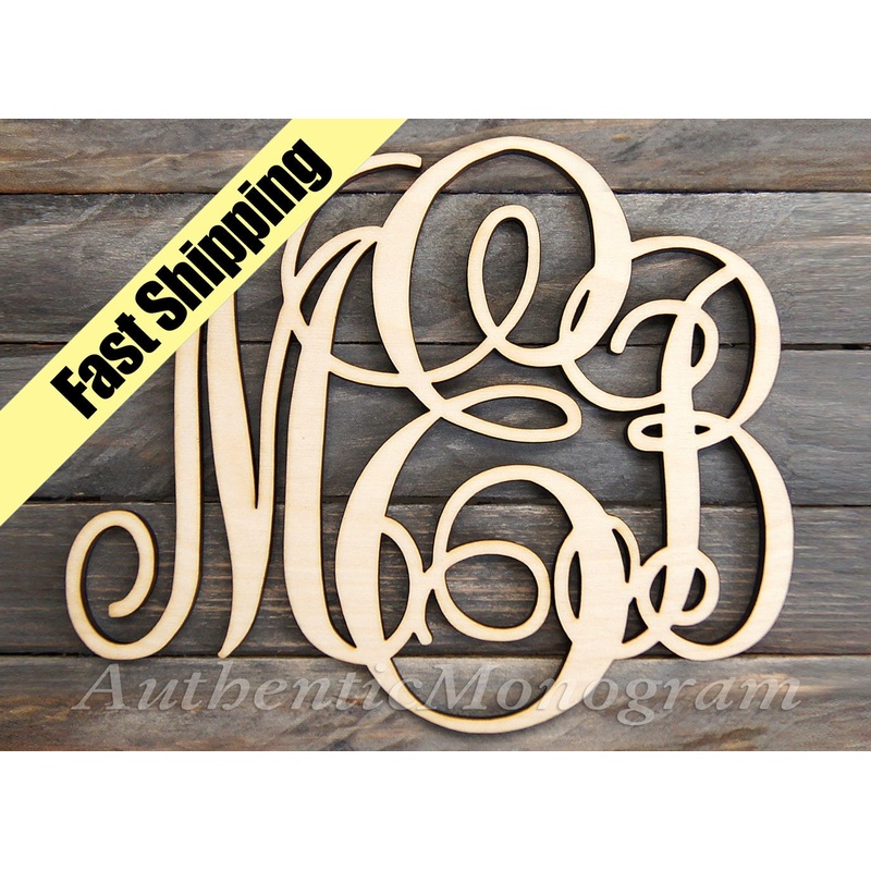Wooden Personalized Monogram Unpainted – Personalized Monogram Wall Hanging Personalized Monogram decoration Rustic Wedding Door Hanger