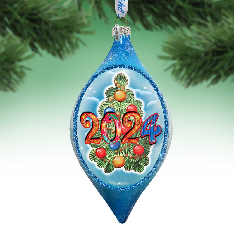 2024 Dated Christmas Glass Ornament by G. DeBrekht Christmas Dcor – 757-041-D24