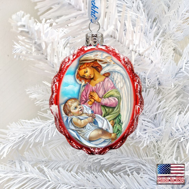 Blessing Child Angel Mercury Glass Ornament by G. DeBrekht – Nativity Holiday Decor – 772019