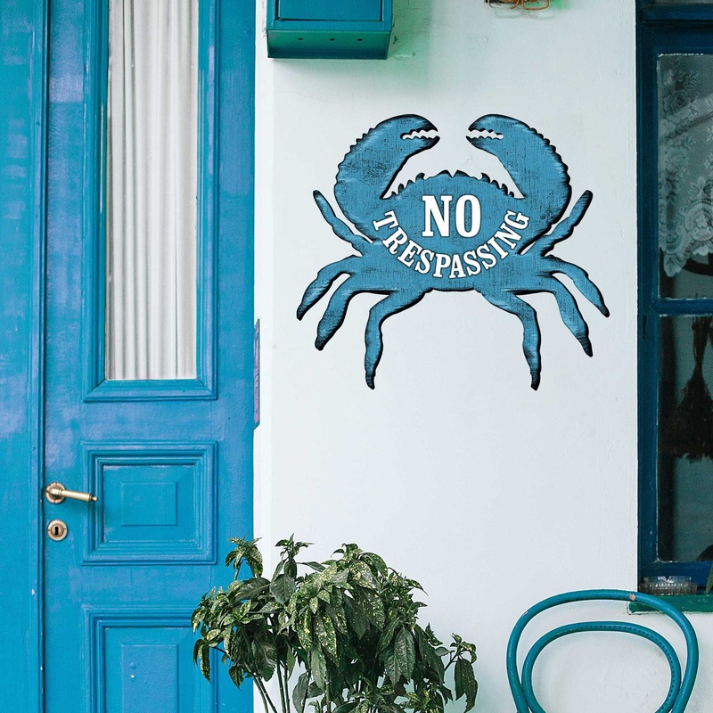 Crab Sign – No Trespassing Sign – Warning sign – Beach sign – Ready to hang – 320343