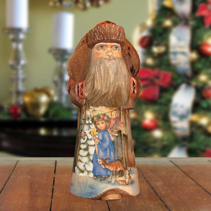 Forest Maiden Santa Hand-Painted WOODCARVED Masterpiece by G. DeBrekht – Christmas Decor – 291716