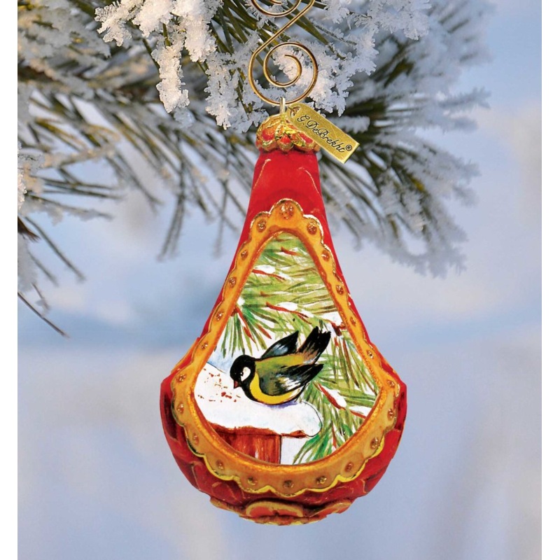 Goldfinch Sculpted Hand-Painted Christmas Ornament by G. DeBrekht – Wildlife Holiday Decor – 622332