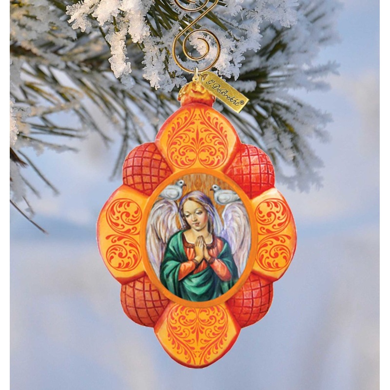 Guardian Angel Sculpted Hand-Painted Christmas Ornament by G. DeBrekht – Nativity Holiday Decor – 610831