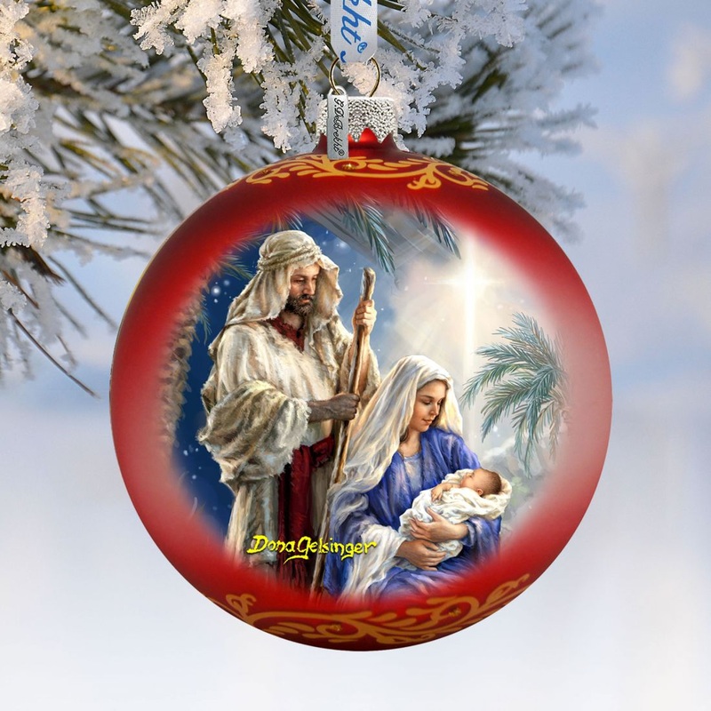 Holy Night Glass Ornament Limited Edition by D. Gelsinger – Nativity Holiday Decor – 73894R-DG