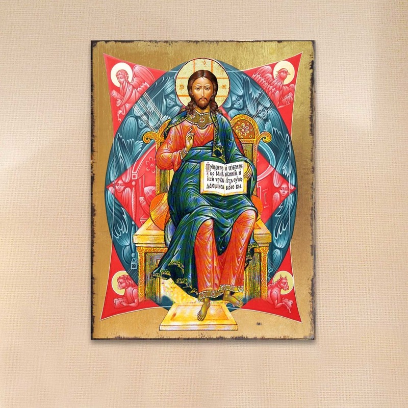 Jesus Wooden Gold Plated Religious Orthodox Sacred Icon – Inspirational Icon Decor – 85047