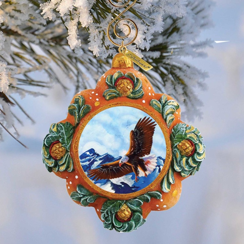 Majestic Eagle Sculpted Hand-Painted Christmas Ornament by G. DeBrekht – Wildlife Holiday Decor – 610580
