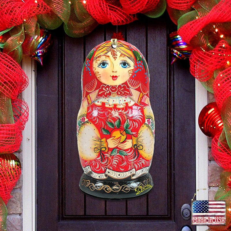 Nesting Doll Matreshka Holiday Door Decor by G. DeBrekht – Christmas Decor – 8115010H