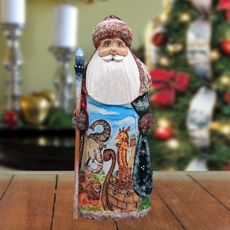 Noah’s Ark Santa Hand-Painted WOODCARVED Masterpiece by G. DeBrekht – Nativity Holiday Decor – 8201015-4