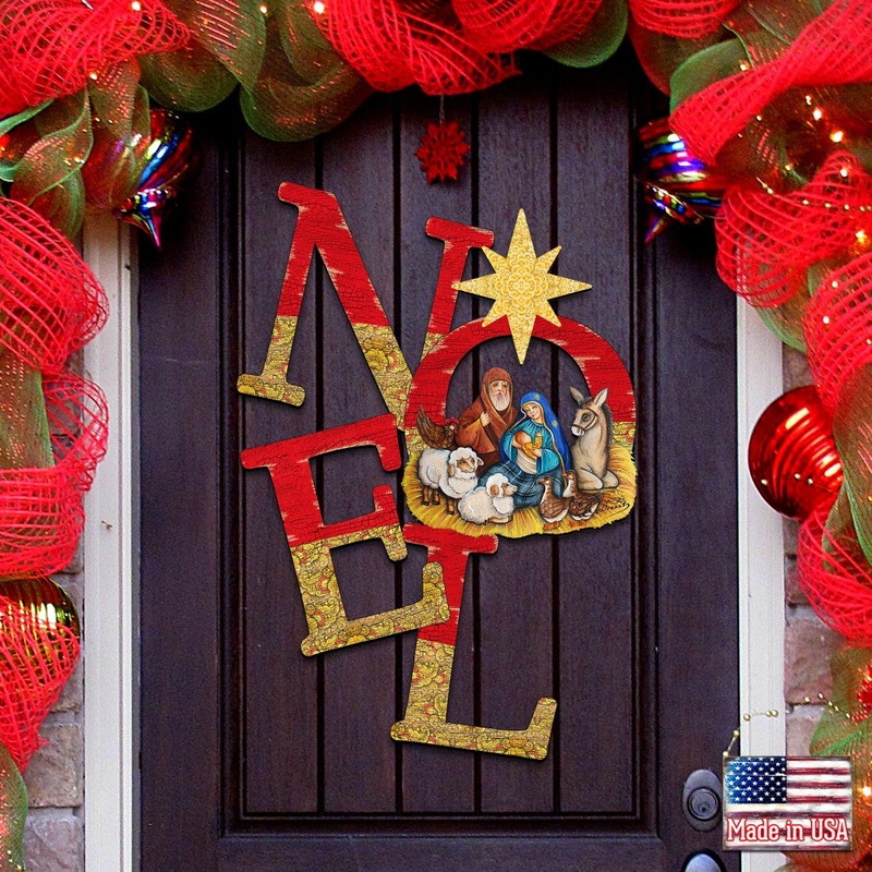Noel Nativity Christmas Nativity Door Decor by G. DeBrekht – Nativity Holiday Decor – 8121458H