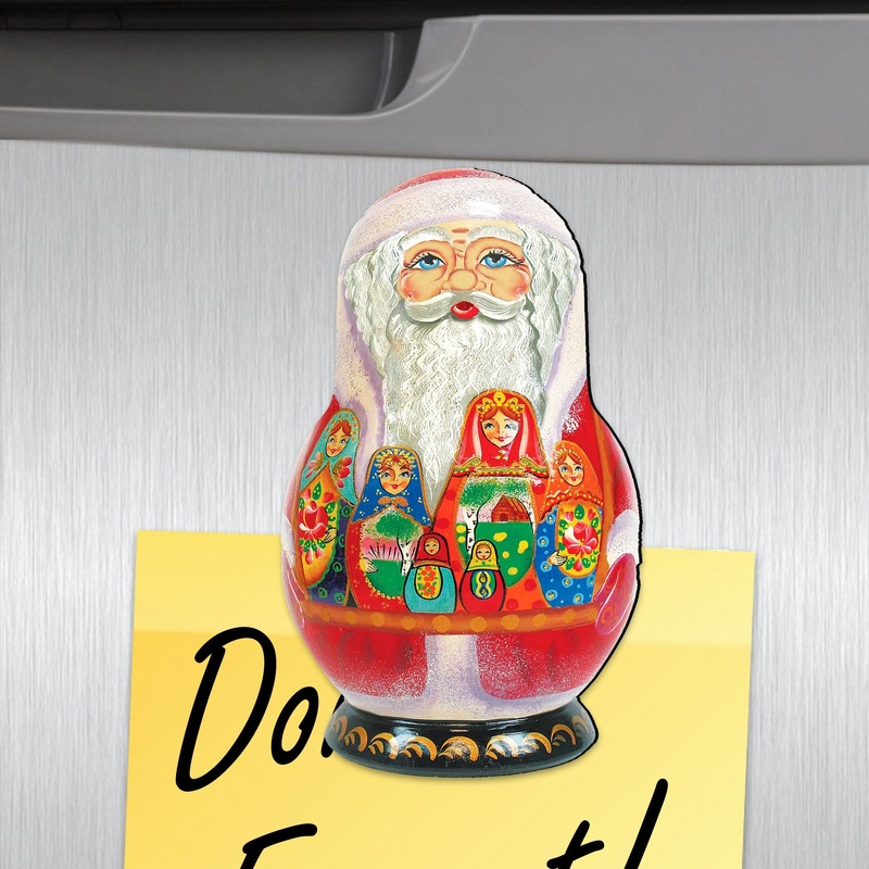 Santa Matryoshka Doll Shaped Refrigerator Magnets Set of 3