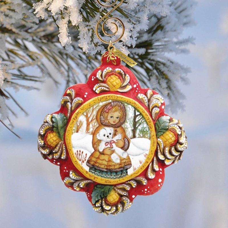 Teddy Bear Girl Treasured Memories Sculpted Hand-Painted Christmas Ornament by G. DeBrekht – Christmas Decor – 6102521