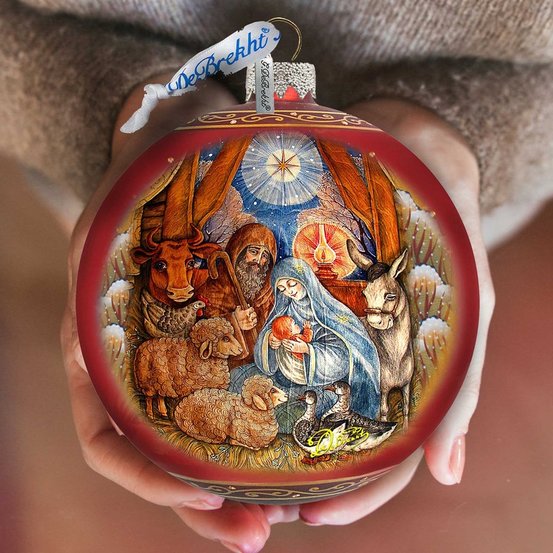 The Birth of the Bright Star Glass Ornament Limited Edition by G. DeBrekht – Nativity Holiday Decor – 73917