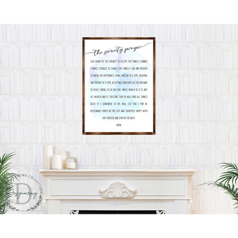 The Serenity Prayer – Wooden Kitchen blessing – God grant me the serenity – Contemporary decor – Religious wall art – Nursery wall art – 310340