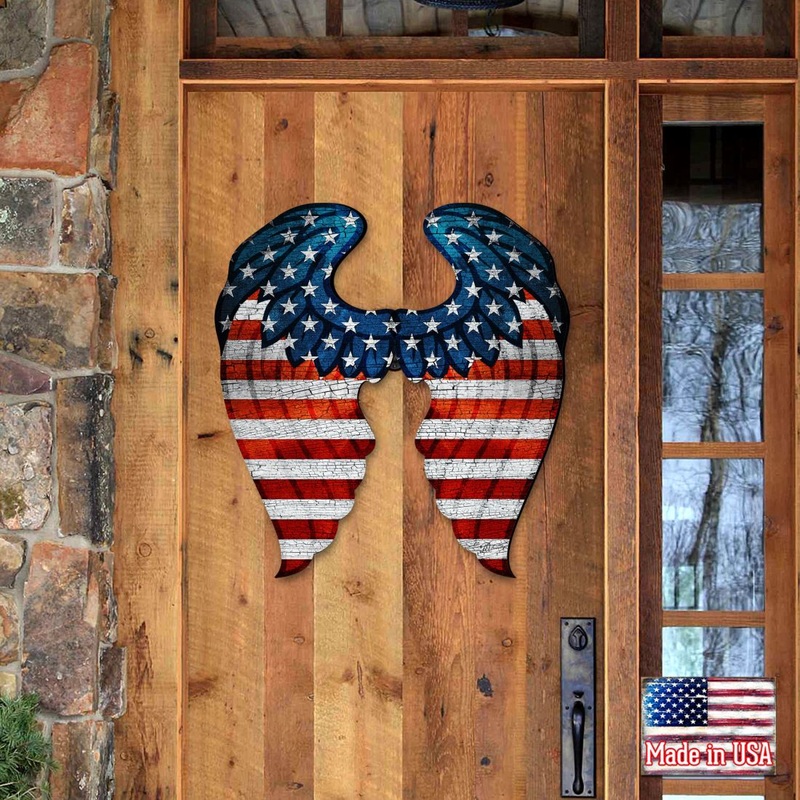 USA Wings Decorative Holiday Door Decor – American Christmas Decor – 8187131H