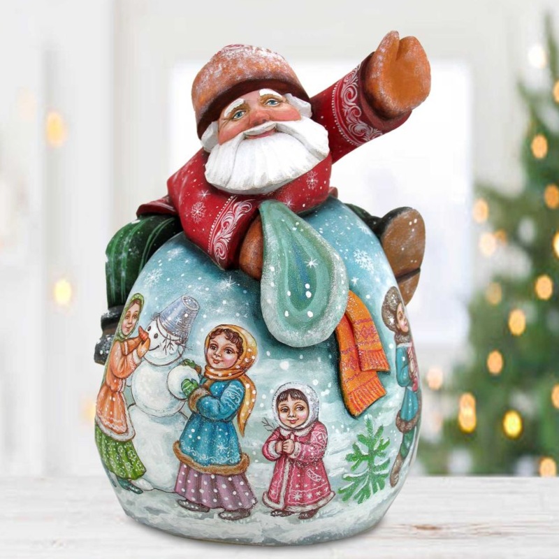 Bag of Fun Santa Hand-Painted WOODCARVED Masterpiece by G. DeBrekht – Christmas Decor – 2821462 – SPECIAL ORDER *** PRE-ORDER – Handmade Just for You! ***