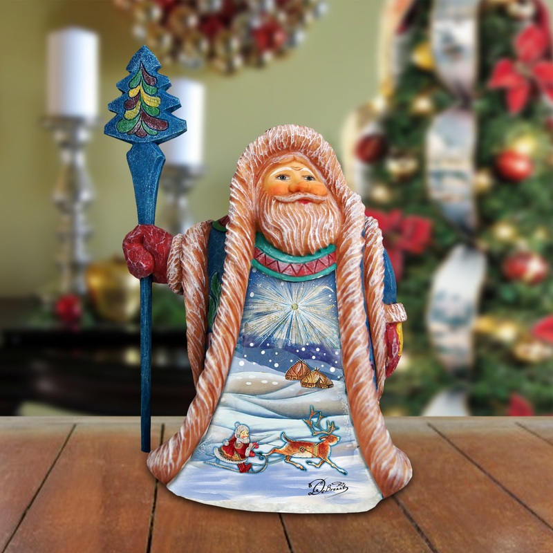 Blue scenic Santa in Alaska Figurine by G. DeBrekht 532312