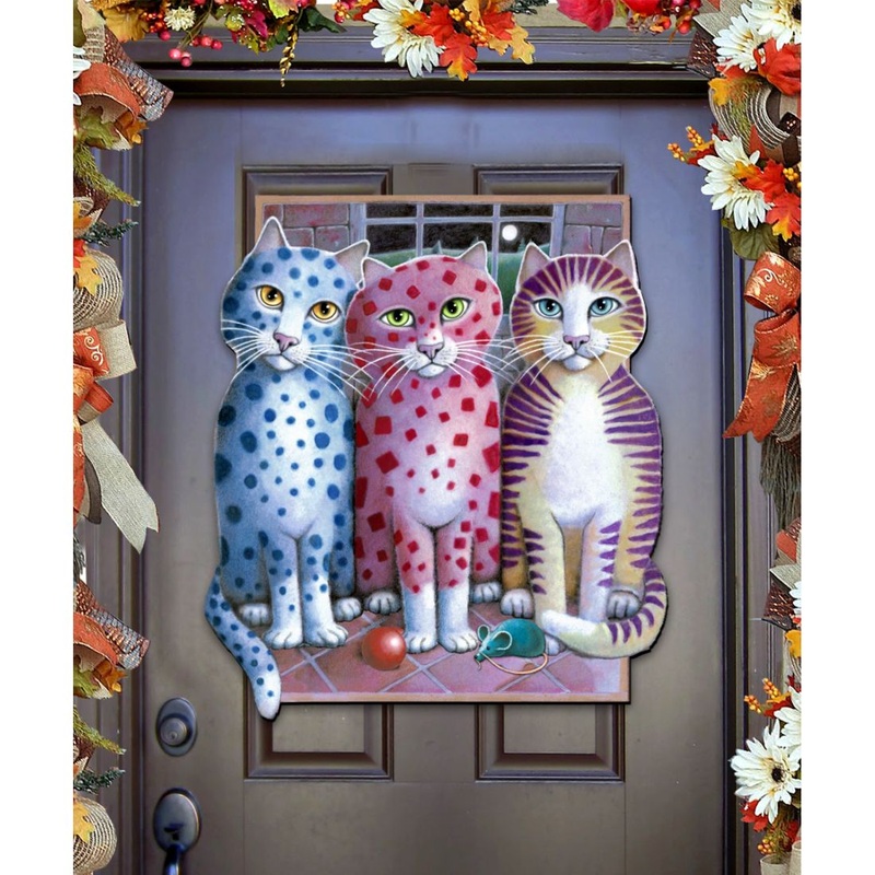 Board Meeting Holiday Door Decor by Laura Seeley – Pets Dog and Cats Decor – 8512051H