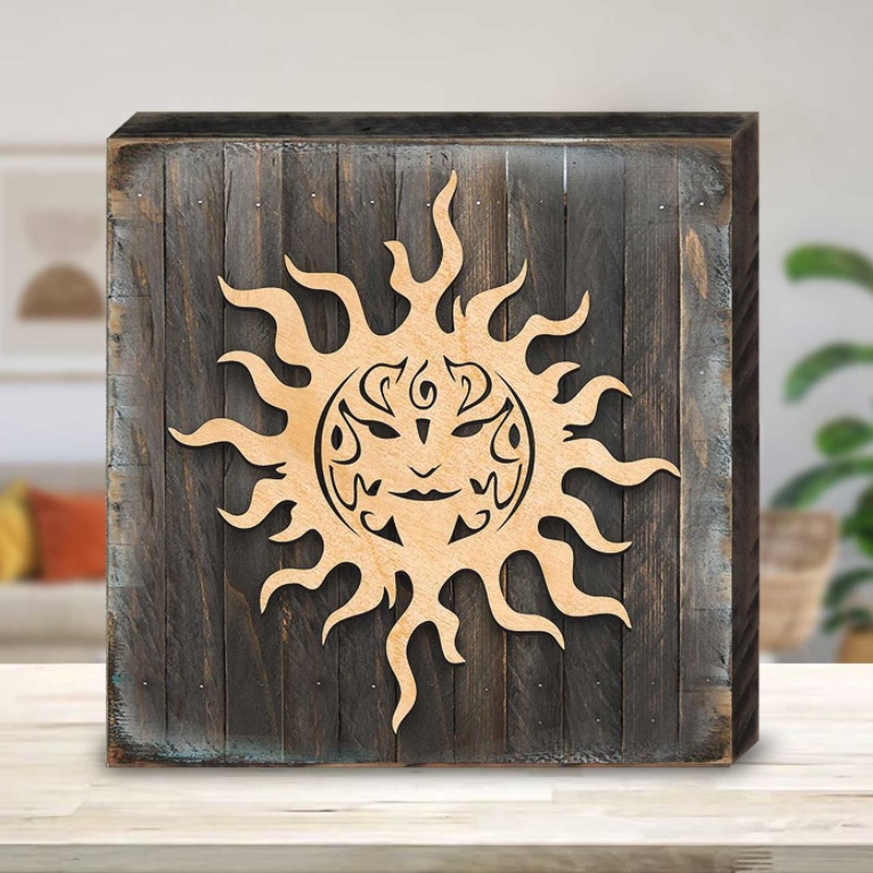 Celtic Sun Charm Art Wooden Wall Art by Celtic Art – Celtic Decor – 953169B