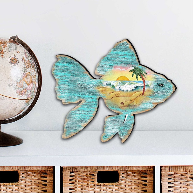 Fish Coastal Outdoor Decor Large Ornament by G. DeBrekht – Coastal Holiday Decor – 8198534M