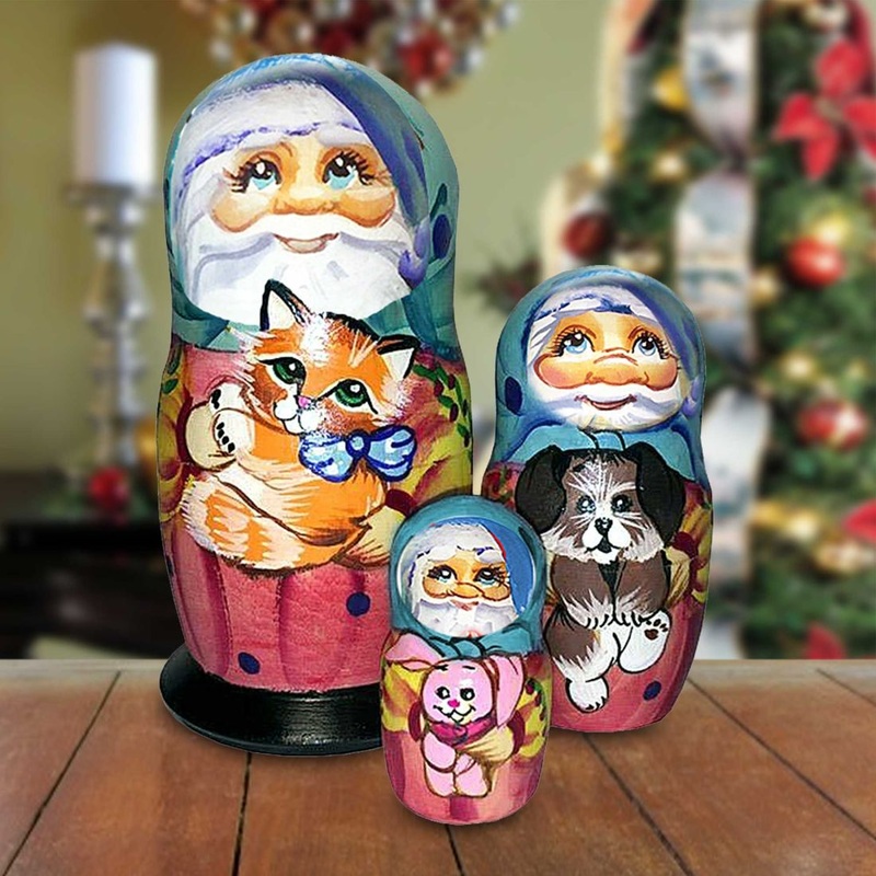 Kitty Cats Santa Matreshka Nesting Doll Pets by G. DeBrekht – 147322