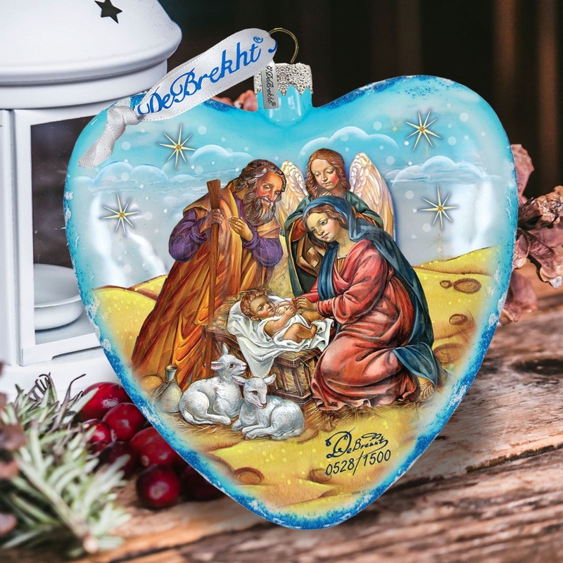 Nativity Glass Ornament Limited Edition by G. DeBrekht – Nativity Holiday Decor – 738-081