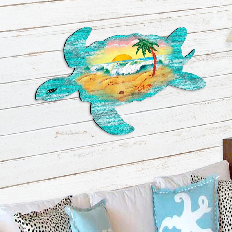 Sea Turtle Coastal Door Decor by G. DeBrekht – Coastal Holiday Decor – 8198518H