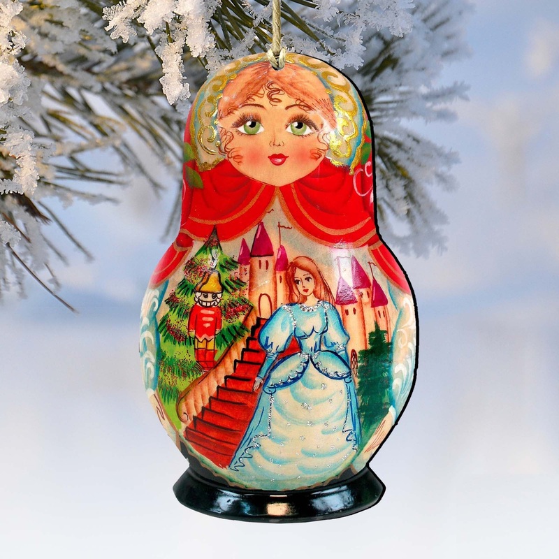 Story of Nutcracker Matreshka Wooden Ornaments by G. DeBrekht – Nativity Holiday Decor – 8115942