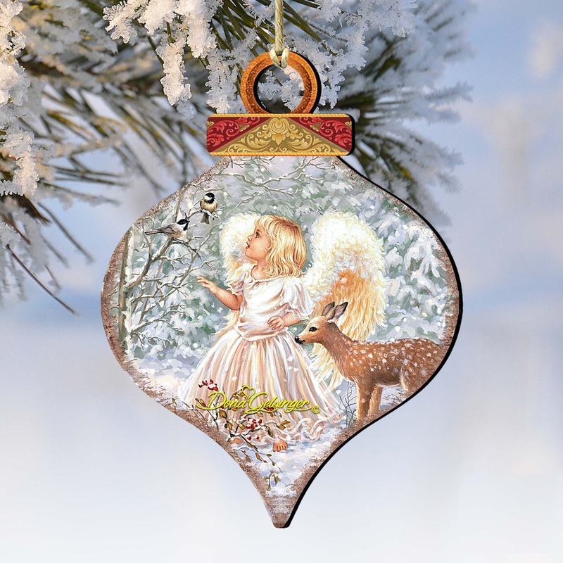 Sweet Christmas Blessings Wooden Ornaments by Gelsinger – Nativity Holiday Decor – 8031122-1703