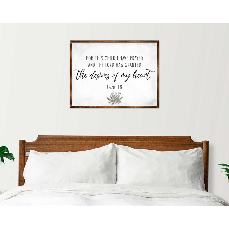 The Desires of My Heart – Wooden Nursery Room Decor – Samuel 1:27 – Contemporary decor – Religious wall art – 310339