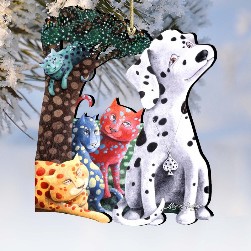 The World We Weave Wooden Ornaments by Laura Seeley – Pets Dog and Cats Decor – 8511013-LS