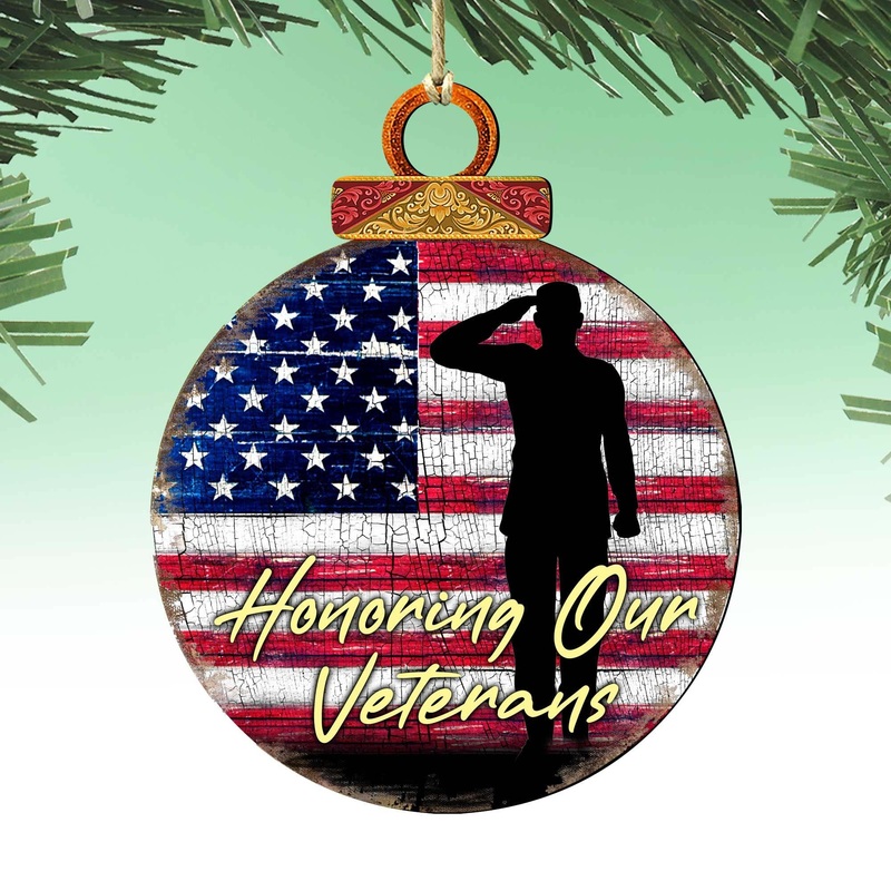 Veterans Honor Ball Wooden Ornaments – International Decor – 8187103