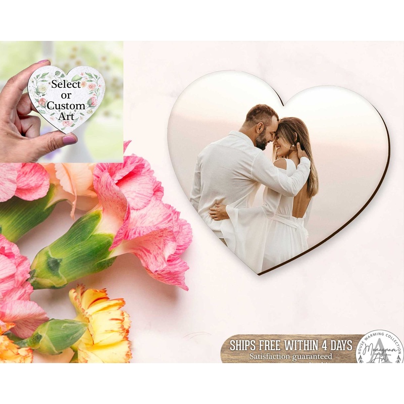 Wedding Favors Custom Heart photo magnets Wedding Guest gifts Engagement Save the date Bridal Shower Gift