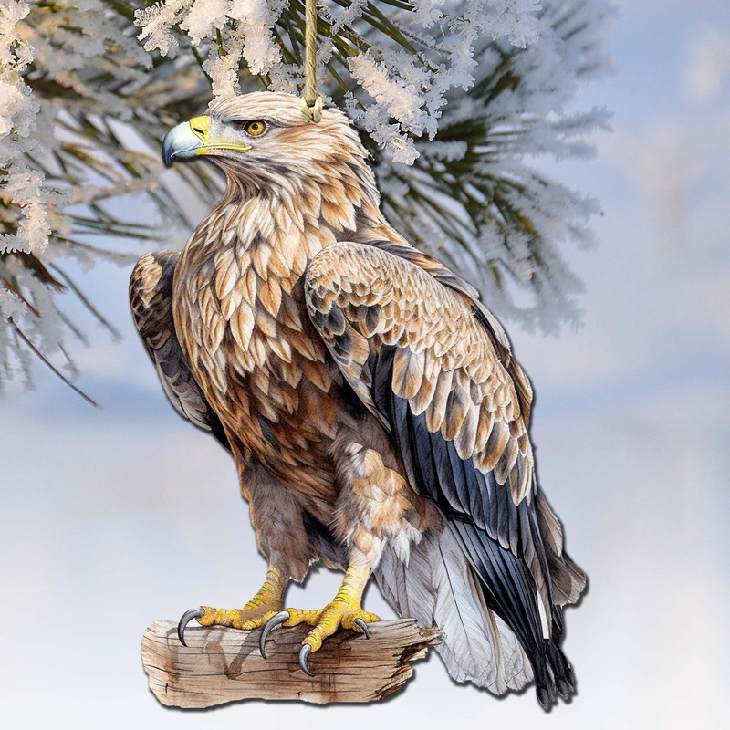 White-tailed Eagle Wooden Ornaments by  – Wildlife Holiday Decor – 8710101-1