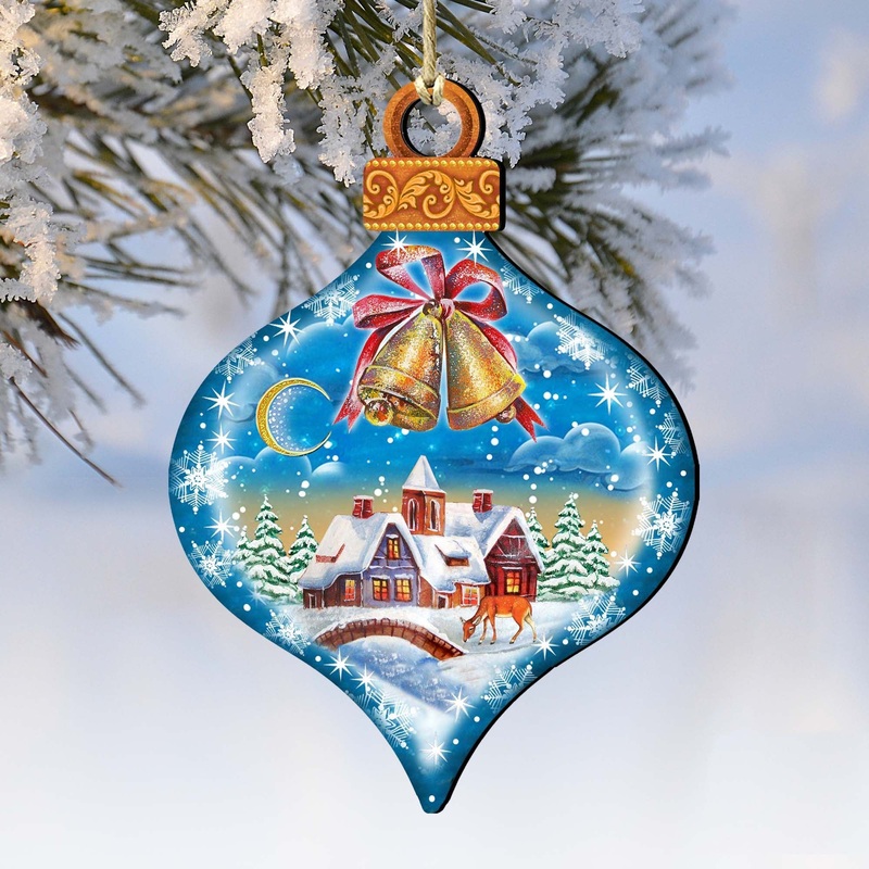 Winter Drop Christmas Wooden Ornaments by G. DeBrekht – Christmas Santa Snowman Decor – 8112182